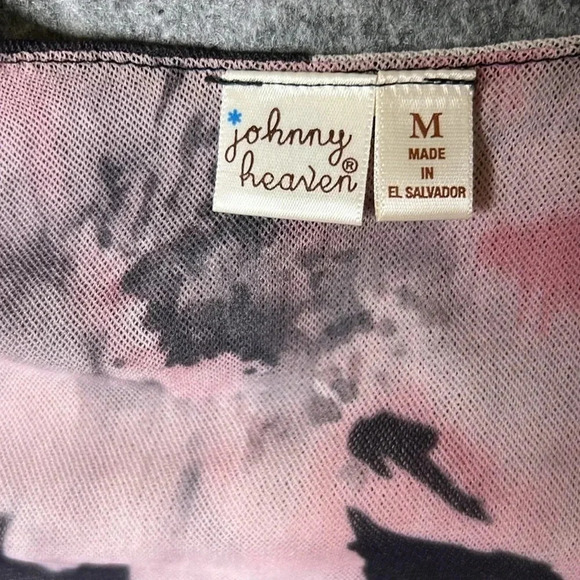 Anthropologie Johnny Heaven nylon floral tunic size medium in pink and gray - Picture 4 of 5